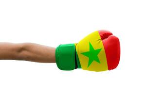 3D Flag on boxing gloves photo