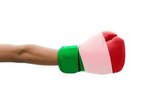 3D Flag on boxing gloves photo