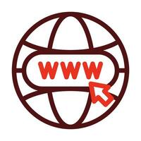 Website Vector Thick Line Two Color Icons For Personal And Commercial Use.