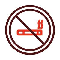 No Smoking Vector Thick Line Two Color Icons For Personal And Commercial Use.