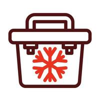 Portable Fridge Vector Thick Line Two Color Icons For Personal And Commercial Use.