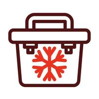 Portable Fridge Vector Thick Line Two Color Icons For Personal And Commercial Use.