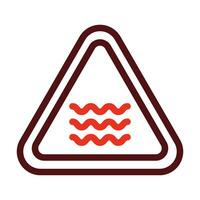 River Sign Vector Thick Line Two Color Icons For Personal And Commercial Use.
