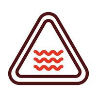 River Sign Vector Thick Line Two Color Icons For Personal And Commercial Use.