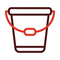 Bucket Vector Thick Line Two Color Icons For Personal And Commercial Use.