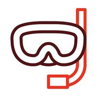 Snorkel Vector Thick Line Two Color Icons For Personal And Commercial Use.