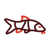 Clown Loach Vector Thick Line Two Color Icons For Personal And Commercial Use.