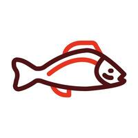 pescado vector grueso línea dos color íconos para personal y comercial usar.