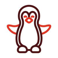 pingüino vector grueso línea dos color íconos para personal y comercial usar.