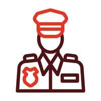 Police Officer Vector Thick Line Two Color Icons For Personal And Commercial Use.