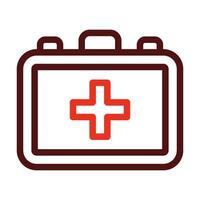 First Aid Kit Vector Thick Line Two Color Icons For Personal And Commercial Use.