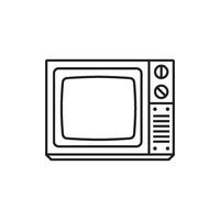 Old school TV icon in the form of a line vector