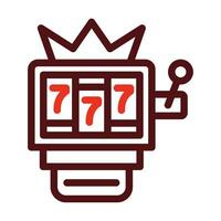 Jackpot Machine Vector Thick Line Two Color Icons For Personal And Commercial Use.