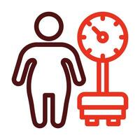 Overweight Vector Thick Line Two Color Icons For Personal And Commercial Use.