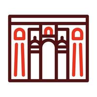New Bridge Of Ronda Vector Thick Line Two Color Icons For Personal And Commercial Use.