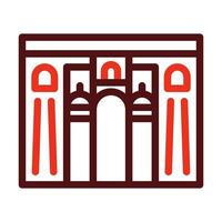 New Bridge Of Ronda Vector Thick Line Two Color Icons For Personal And Commercial Use.