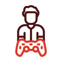 Gamer Vector Thick Line Two Color Icons For Personal And Commercial Use.