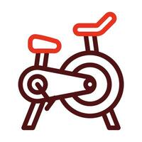 Stationary Bicycle Vector Thick Line Two Color Icons For Personal And Commercial Use.