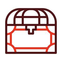 Treasure Chest Vector Thick Line Two Color Icons For Personal And Commercial Use.
