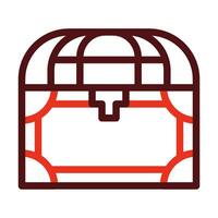 Treasure Chest Vector Thick Line Two Color Icons For Personal And Commercial Use.