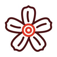 Flower Vector Thick Line Two Color Icons For Personal And Commercial Use.