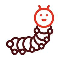 Caterpillar Vector Thick Line Two Color Icons For Personal And Commercial Use.