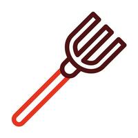 Pitchfork Vector Thick Line Two Color Icons For Personal And Commercial Use.
