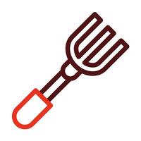 Garden Fork Vector Thick Line Two Color Icons For Personal And Commercial Use.