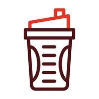 Protein Shake Vector Thick Line Two Color Icons For Personal And Commercial Use.