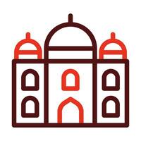 Taj Mahal Vector Thick Line Two Color Icons For Personal And Commercial Use.