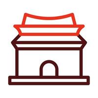 Ming Dynasty Tombs Vector Thick Line Two Color Icons For Personal And Commercial Use.