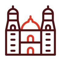 Cathedral Of Morelia Vector Thick Line Two Color Icons For Personal And Commercial Use.