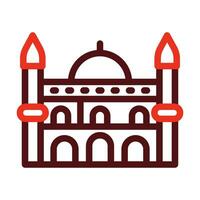 Blue Mosque Vector Thick Line Two Color Icons For Personal And Commercial Use.