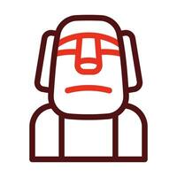 Moai Vector Thick Line Two Color Icons For Personal And Commercial Use.