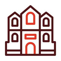 Mian Cathedral Vector Thick Line Two Color Icons For Personal And Commercial Use.