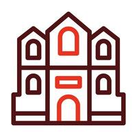 Mian Cathedral Vector Thick Line Two Color Icons For Personal And Commercial Use.
