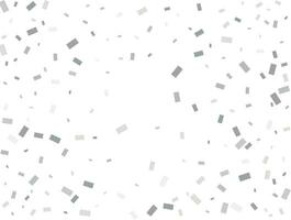 Light silver Rectangular glitter confetti background. White festive texture. vector