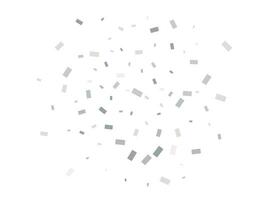 Light silver Rectangular glitter confetti background. White festive texture. vector