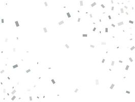 Light silver Rectangular glitter confetti background. White festive texture. vector