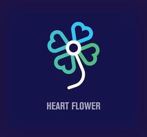 Creative heart flower logo. Unique color transitions. Health life logo template. vector
