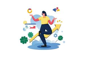 Balance In Business- Flat Vector