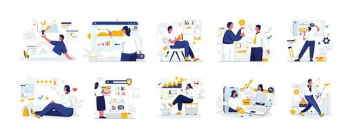 Business Vectors Illustration Flat Line