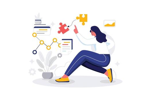 lógica y conectividad - plano vector