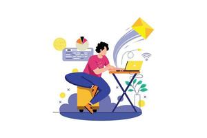 Email Delivery Illustration - Flat Vector