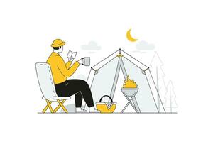 Enjoy the camping trip - Flat Vector