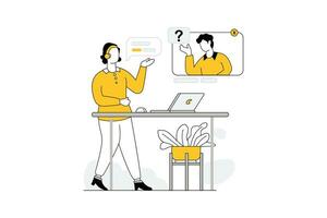 Customer Care Support Vectors Illustration Flat