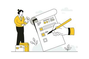 Inventory Check Vectors Illustration Flat