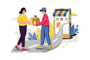 Delivery To Customers - Flat Vector