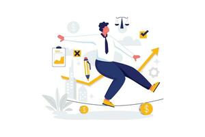 Balance In Business - Flat Vector