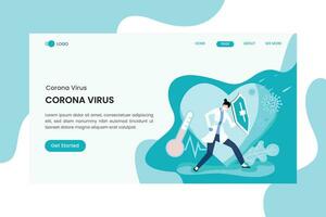 Fight the Virus Flat Concept Landing Page Template vector